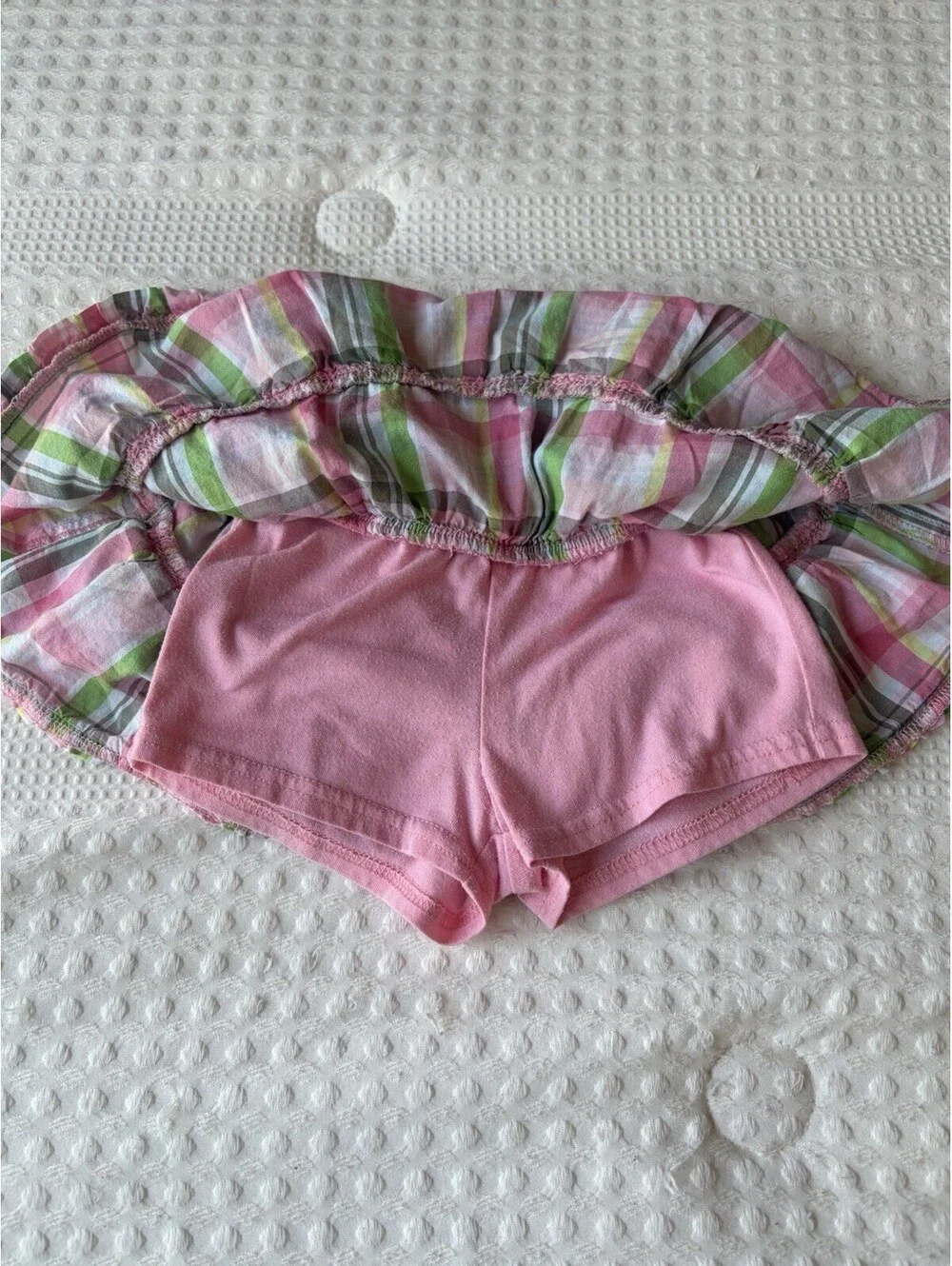 Oshkosh Pink Plaid Skort Size 2T Ruffles